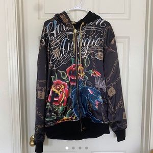 christian audigier edhardy reversable zip up